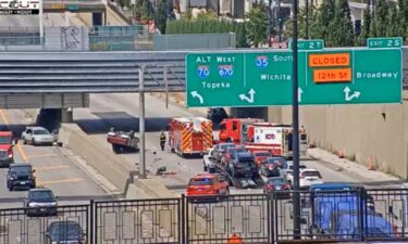 An ambulance and three Kansas City Fire Department units responded to the scene shortly before 12:30 p.m. Just before 1 p.m.