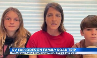 The Burgoyne family thanks the community for support after their RV exploded on their family road trip.