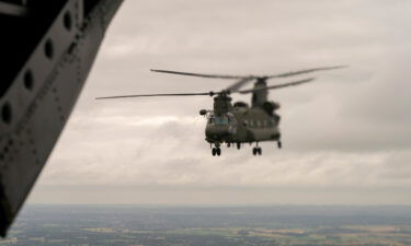 A Boeing H-47 Chinook helicopter is seen here on July 7. An Army spokeswoman said on August 30 that the Army grounded its entire fleet of Chinook helicopters after a "small number" of engines fires were discovered.