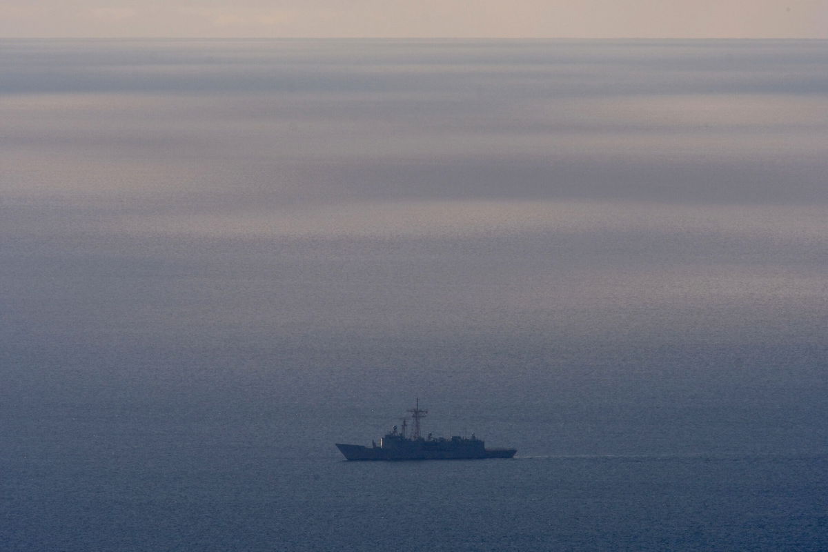 <i>Sam Yeh/AFP/Getty Images</i><br/>A Taiwanese military vessel patrols near the east coast in Yilan county on August 7.