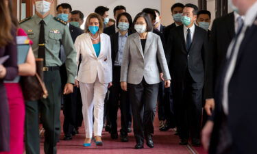 Nancy Pelosi met Taiwanese President President Tsai Ing-wen in Taipei on August. 3.