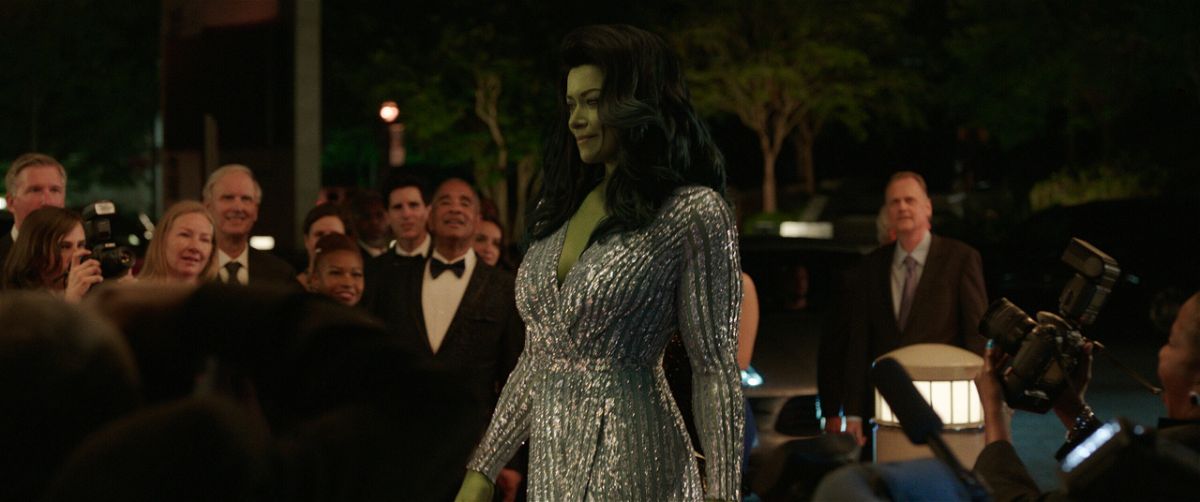 <i>Disney+</i><br/>A computer-enhanced Tatiana Maslany plays the title role in 'She-Hulk: Attorney at Law.'