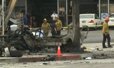 A fiery car crash in a busy Los Angeles intersection killed at least four people and sent eight others to the hospital on August 4.