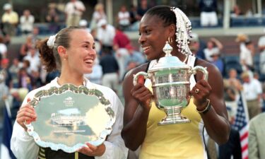 Serena Williams beat Martina Hingis in the 1999 US Open final to win her first grand slam title.