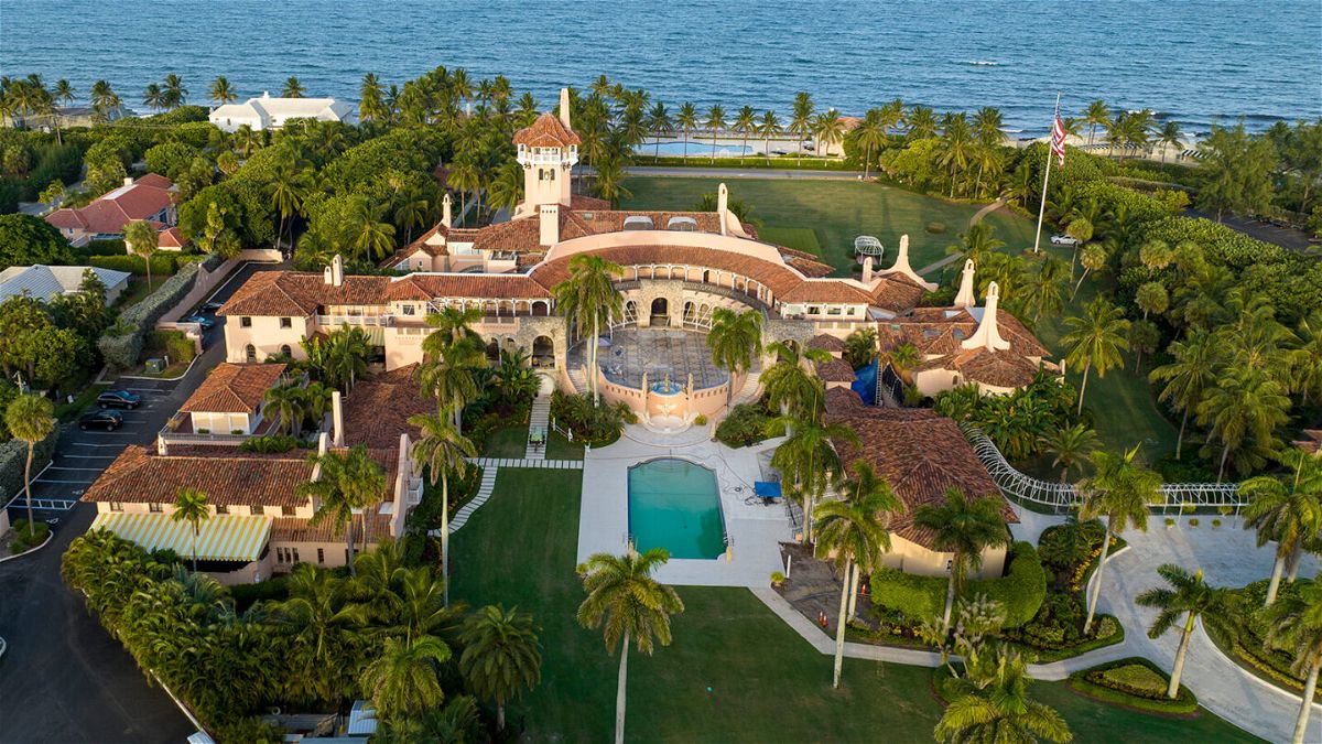 <i>Steve Helber/AP</i><br/>An aerial view of former President Donald Trump's Mar-a-Lago estate is seen on Wednesday