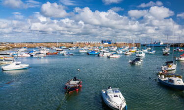 The historic harbor at Penzance Cornwall England UK Europe is pictured. A snorkeler has sustained a leg injury after apparently being "bitten by a shark" while snorkeling off the coast of Cornwall in southwestern England.