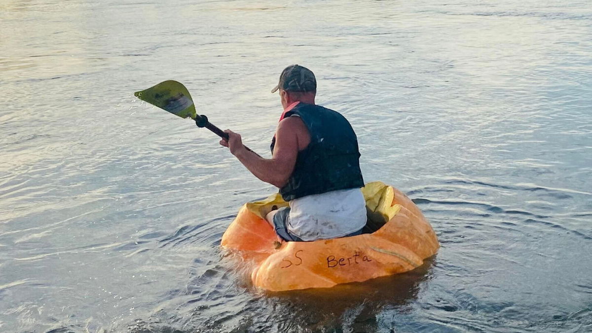 <i>Courtesy Phil Davidson</i><br/>Guinness World Records said it will review an application and evidence to determine if this pumpkin trip was a record setter.