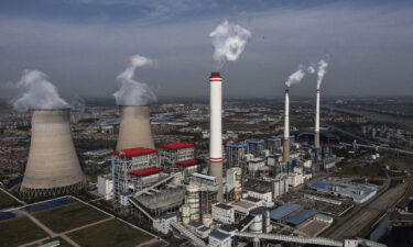 An aerial view of the coal-fired power plant is seen here in November of 2021 in Hanchuan