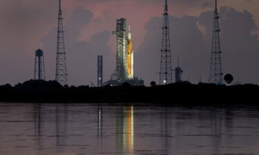 NASA's Artemis I rocket sits on launch pad 39-B at Kennedy Space Center on August 30 in Cape Canaveral