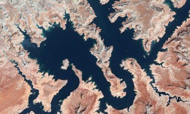 A satellite view of Lake Powell