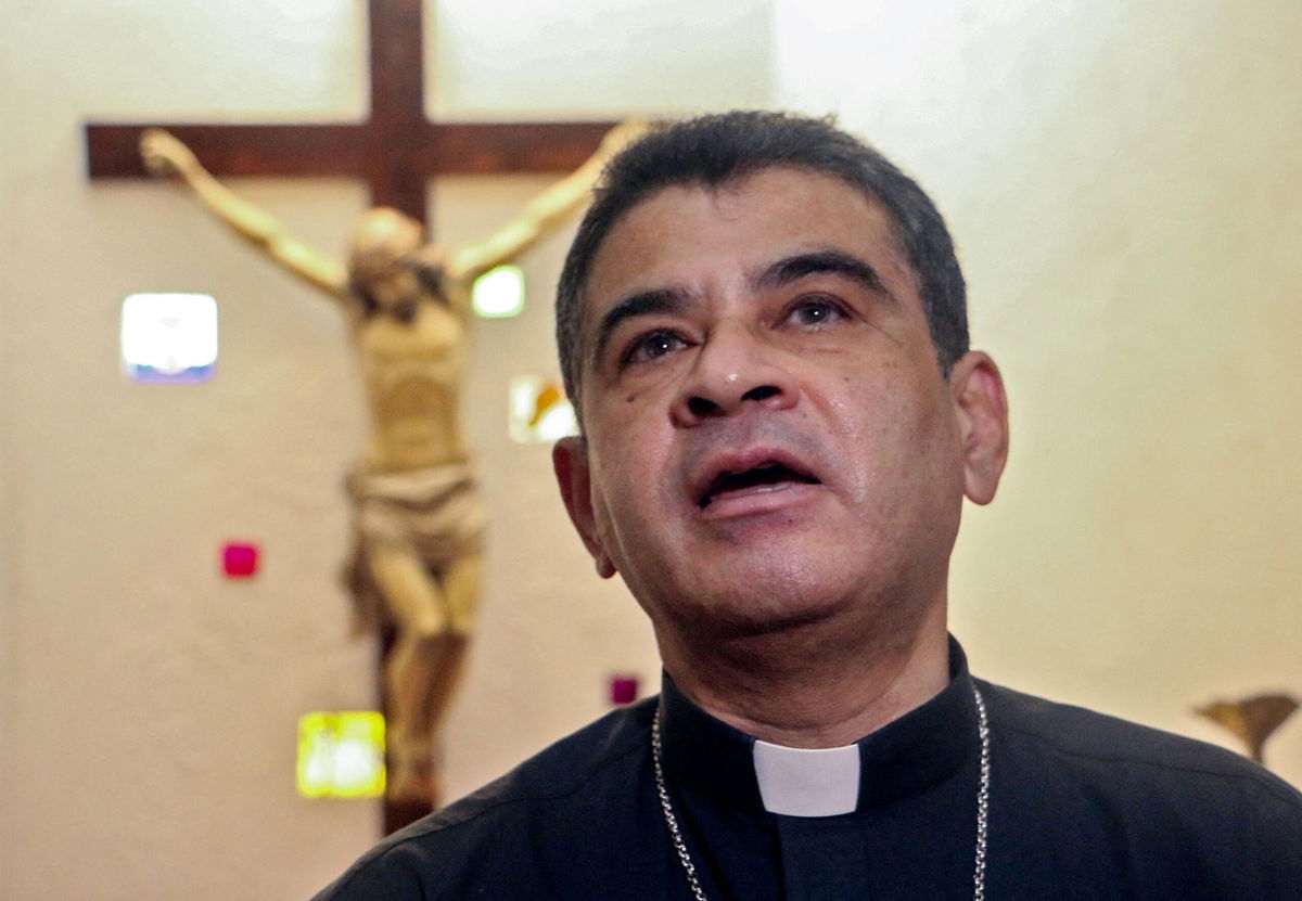 <i>STR/AFP via Getty Images</i><br/>Nicaraguan police on August 19 arrested Bishop Rolando Álvarez and other priests and seminarians