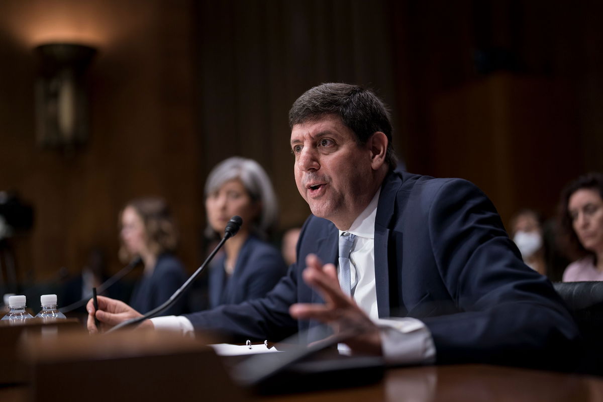 <i>J. Scott Applewhite/AP</i><br/>Steve Dettelbach testifies before the Senate Judiciary Committee during his confirmation hearing