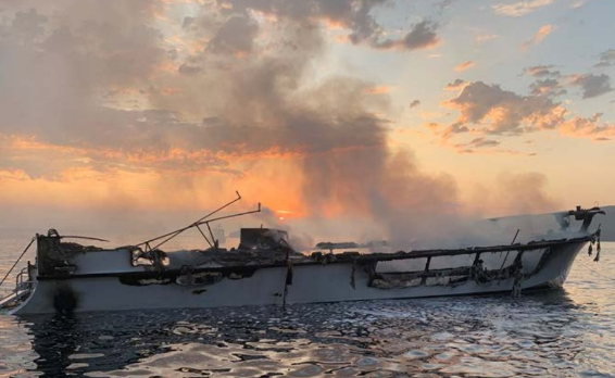 Aftermath of the Conception dive boat tragedy, September 2019 (Photo courtesy of the National Transportation Safety Board)