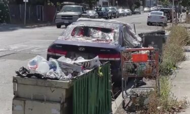 Between abandoned cars