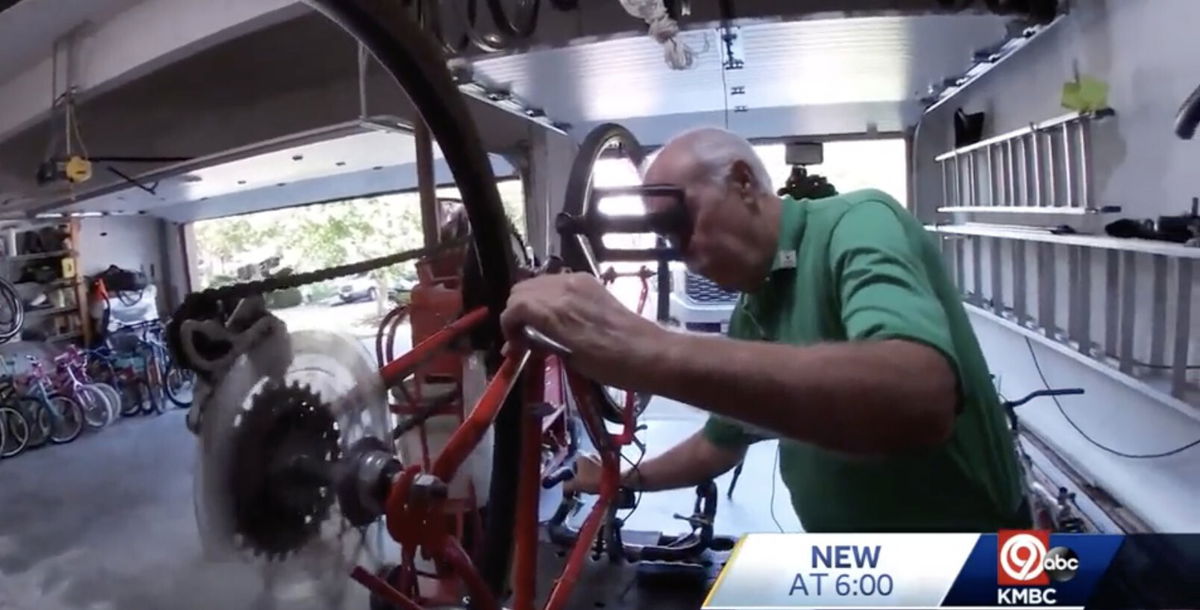 <i>KMBC</i><br/>CASA volunteer Ballard Yeates is volunteering his time to fix donated bicycles for children in foster care.