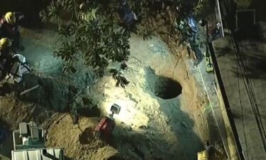 Pasadena firefighters were able to rescue a blind dog that had fallen into a construction hole on September 20.