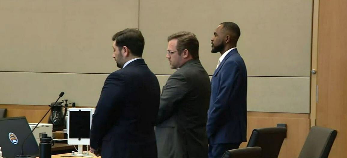 <i>KPHO/KTVK</i><br/>A jury found ex-boyfriend Jon Christopher Clark (R) not guilty of all charges in connection to the 2018 homicide of Kiera Bergman.