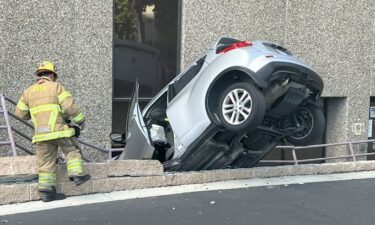 A car crashed into the side of Garden Grove Hospital Monday afternoon.