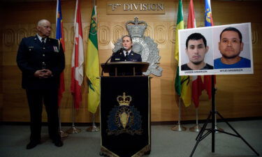 Saskatchewan RCMP Assistant Commissioner Rhonda Blackmore speaks during a news conference on September 4.