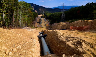 The Mountain Valley Pipeline construction near Elliston