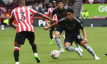 Nwaneri is pictured in action against Brentford.