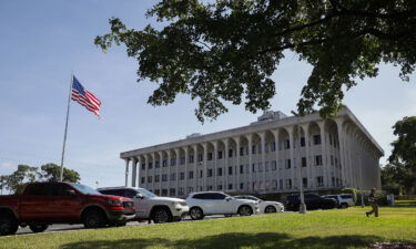 The Justice Department said on August 29 it opposes the release of an FBI affidavit justifying a search warrant used to remove documents from former President Donald Trump's Mar-a-Lago home in Florida. The federal court in West Palm Beach is seen on August 18.