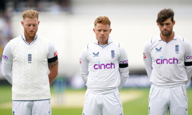 England players Ben Stokes (left)