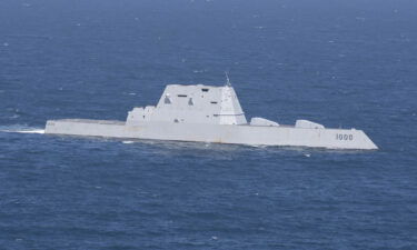 The US Navy's Destroyer USS Zumait warship is pictured here on April 13 in the western Pacific during a mission that may set the stage for the eventual deployment of US hypersonic missiles to the region.