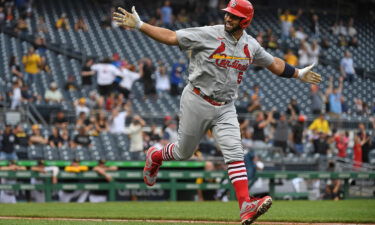 Pujols hit a clutch two-run HR at the top of the ninth to turn the game around for the Cardinals.