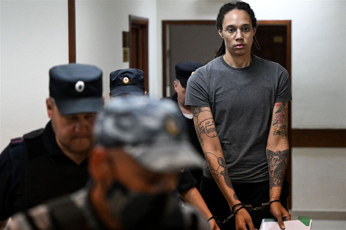 <i>Kirill Kudryavtsev/AFP/Getty Images</i><br/>Brittney Griner is in a Russian prison after being detained for possession of cannabis oil in February.