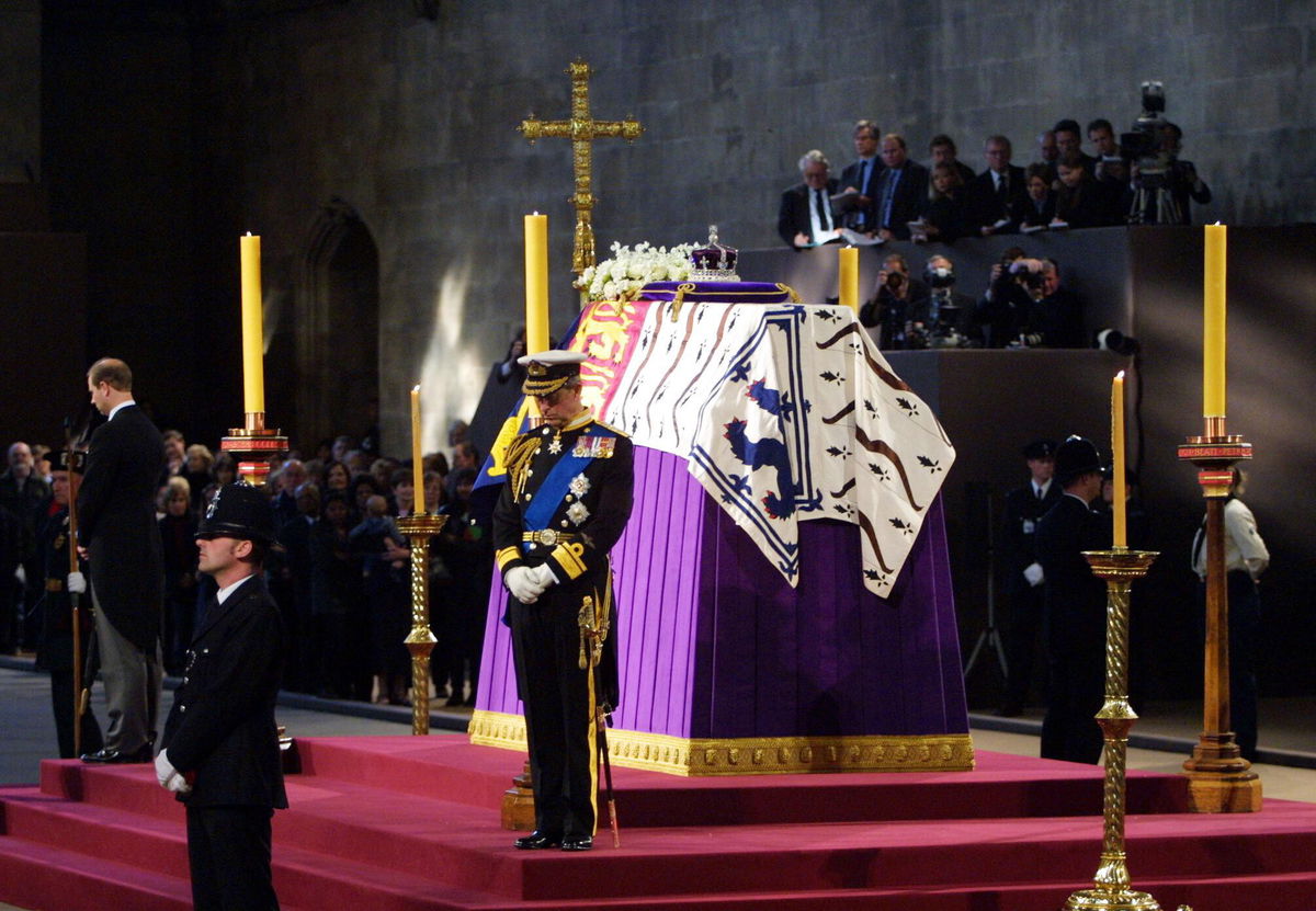 <i>Adrian Dennis/AFP/Getty Images</i><br/>Then-Prince Charles and his brother Edward