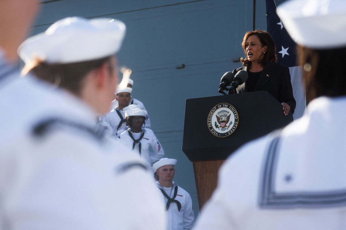 <i>Leah Millis/Reuters</i><br/>Vice President Kamala Harris on September 28 accused China of 