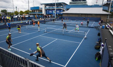 Amateur pickleball players play mixed double matches during the Professional Pickleball Association Baird Wealth Management Open.