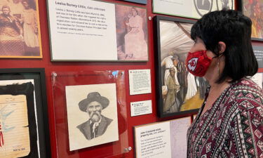 Willadine Johnson attends a reception at the Cherokee National History Museum honoring a new exhibit about the Cherokee Freedmen.