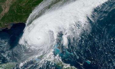 A satellite image from the National Oceanic and Atmospheric Administration shows Hurricane Ian approaching Florida on Wednesday at 2:41 p.m. ET.