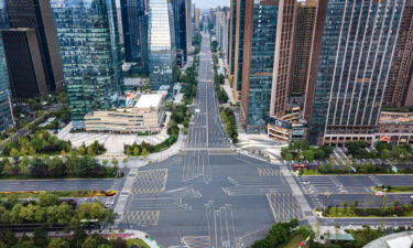 The streets of Chengdu are largely empty over the weekend after the city imposed a sweeping Covid lockdown.