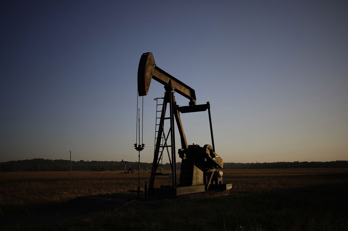 <i>Luke Sharrett/Bloomberg/Getty Images</i><br/>An oil pump jack at the New Harmony Oil Field in Grayville