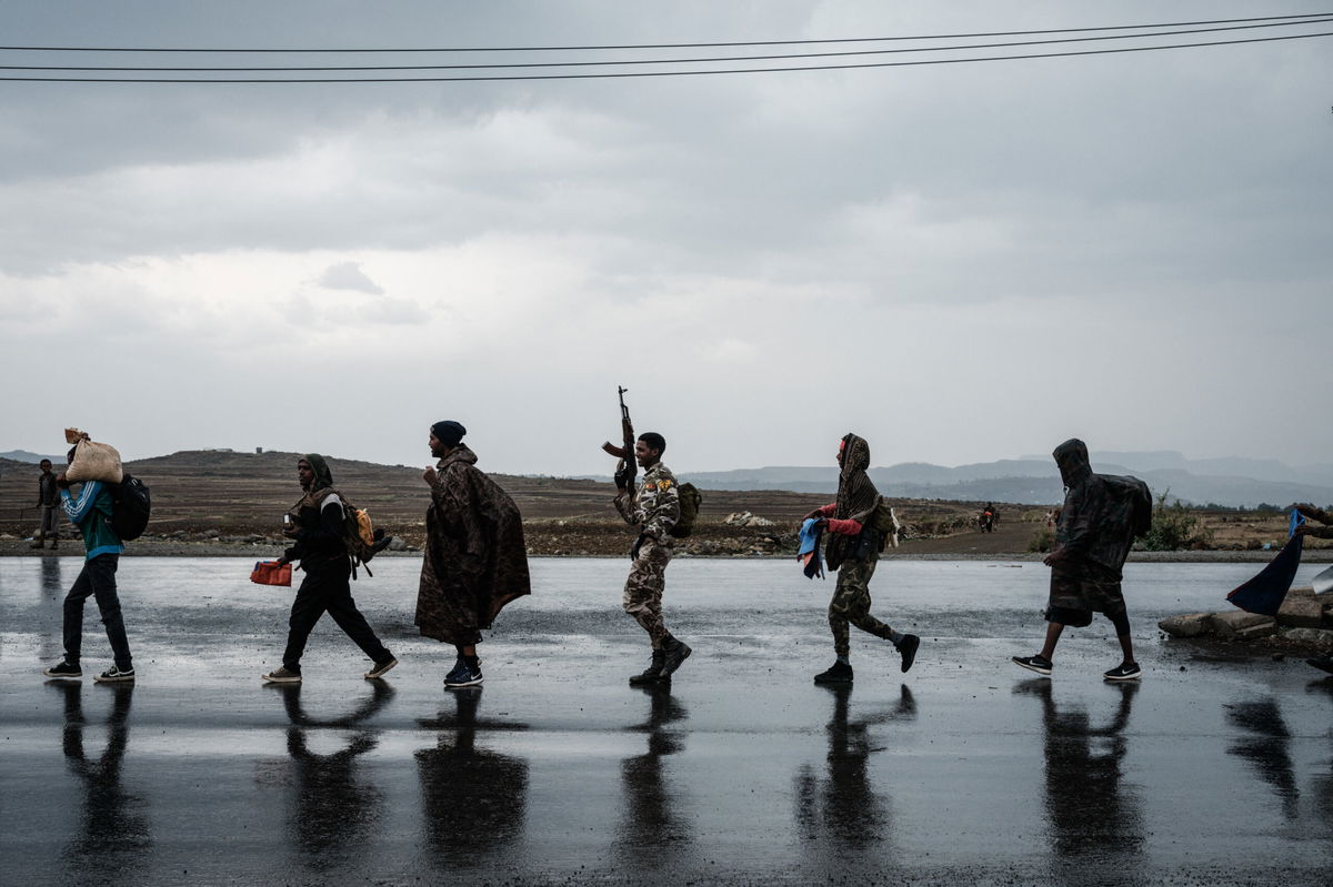 <i>YASUYOSHI CHIBA/AFP/AFP via Getty Images</i><br/>Forces in Ethiopia's Tigray region said they are ready to observe an immediate ceasefire and accept an African Union-led peace process to end a conflict with federal forces that has stretched over nearly two years. Soldiers of Tigray Defence Force are seen here in June of 2021.