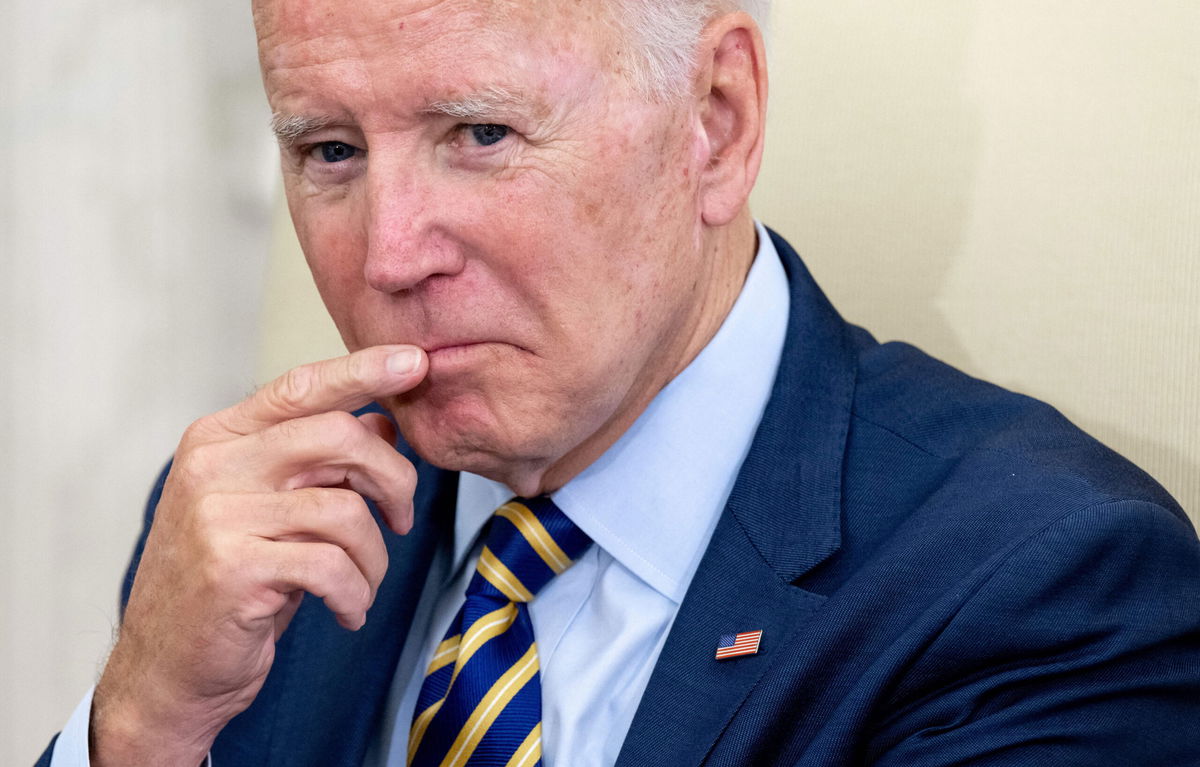 <i>Saul Loeb/AFP/Getty Images</i><br/>US President Joe Biden is pictured here in the Oval Office of the White House on September 16. The Biden administration is under increasing pressure to approve a federal waiver to permit a foreign diesel ship to enter a port in Puerto Rico.