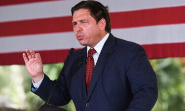 Florida Gov. Ron DeSantis speaks to supporters at a campaign stop on the Keep Florida Free Tour at the Horsepower Ranch in Geneva on August 24.