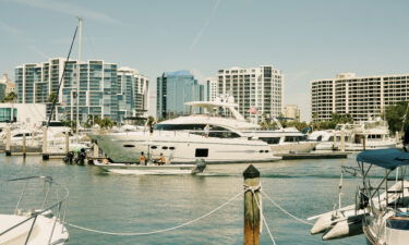 High-rise condominiums along Sarasota Bay in Sarasota