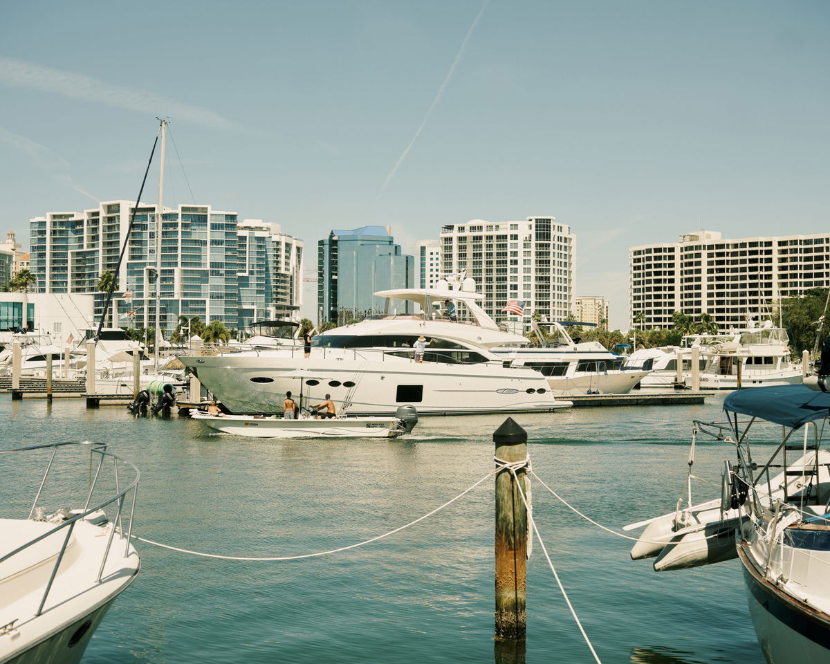 <i>Zack Wittman/Bloomberg/Getty Images</i><br/>High-rise condominiums along Sarasota Bay in Sarasota