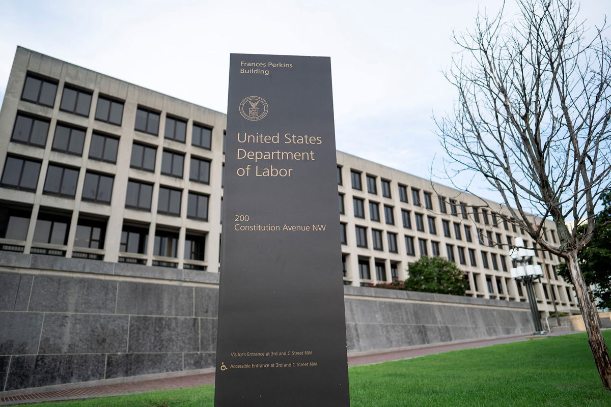 <i>Liu Jie/Xinhua/Getty Images</i><br/>The building of the U.S. Department of Labor is seen here in August 2021 in Washington