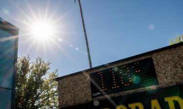 Extreme heat in California has left Twitter without one of its key data centers. A temperature sign at an El Dorado Savings Bank during a heatwave in Sacramento is seen here on September 6.