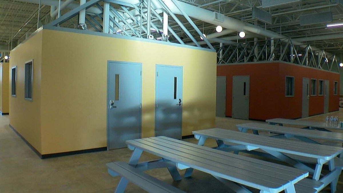 <i>WCCO</i><br/>Avivo Village opened as a first-of-its-kind shelter in the country last year. It features 100 tiny homes inside a building in the North Loop.