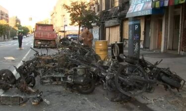 A huge fire broke out overnight at a Queens bike shop