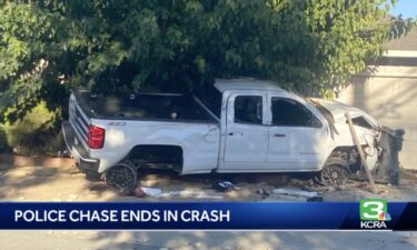 A man is in the hospital Saturday after the Sacramento County Sheriff's Office said he led deputies on a chase from Highway 99 to an East Sacramento neighborhood where he crashed into two homes.