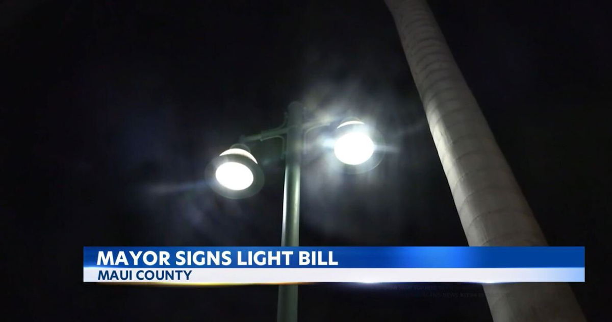 <i>KITV</i><br/>Maui Mayor Michael Victorino signed a controversial bill that regulates lighting in the county.