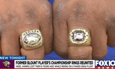 A former Blount football player was reunited with his high school championship rings.