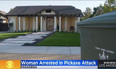 A woman smashed the windows of this house with a pickaxe.